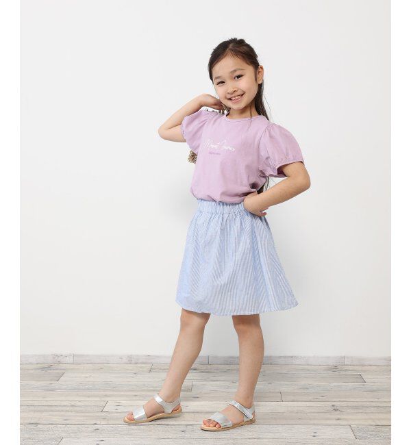 ikka kids「USAコットン パフスリーブプリントTシャツ（120~160cm）」|Tシャツ・カットソー|