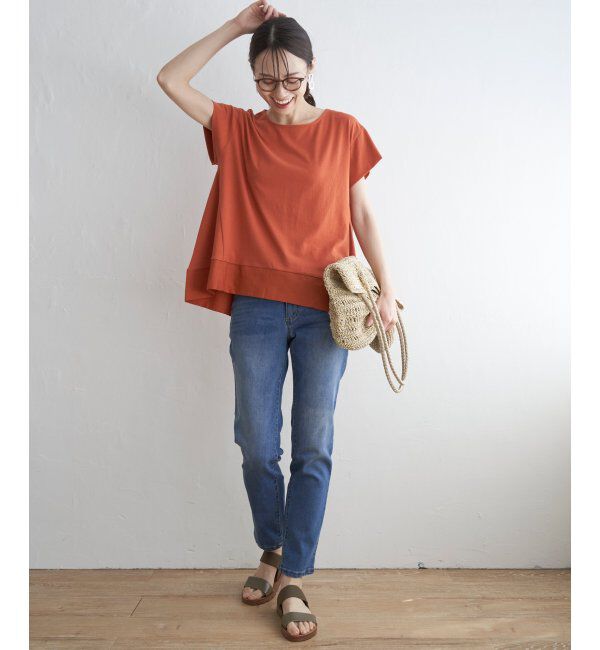 ikka「【親子おそろい】Aライン裾切り替えカットソー」|その他|