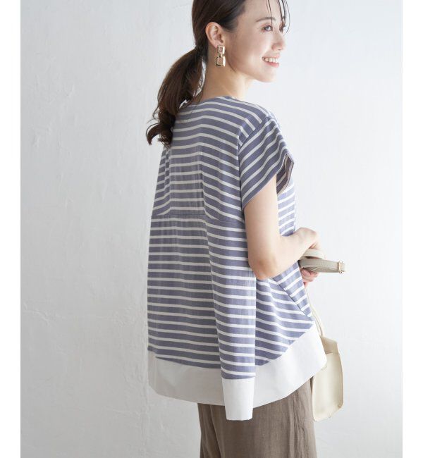 ikka「【親子おそろい】Aライン裾切り替えカットソー」|その他|