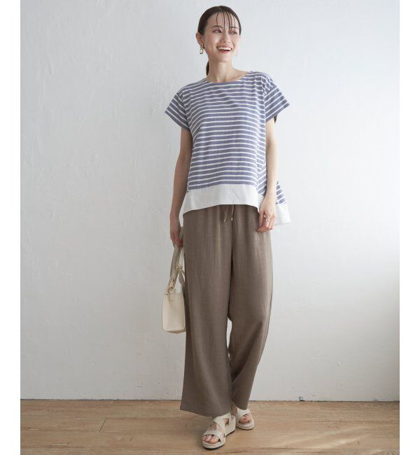 ikka「【親子おそろい】Aライン裾切り替えカットソー」|その他|