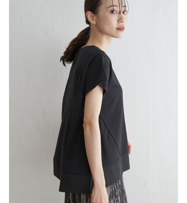 ikka「【親子おそろい】Aライン裾切り替えカットソー」|その他|