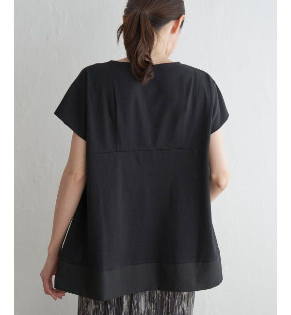 ikka「【親子おそろい】Aライン裾切り替えカットソー」|その他|