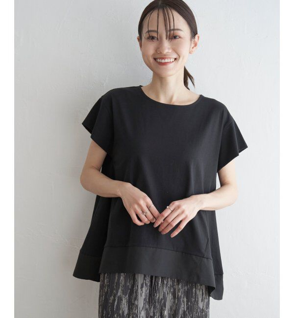 ikka「【親子おそろい】Aライン裾切り替えカットソー」|その他|