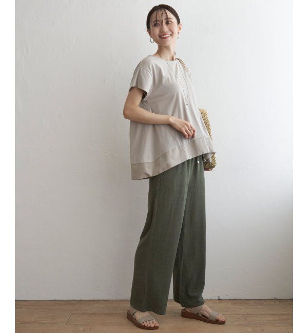 ikka「【親子おそろい】Aライン裾切り替えカットソー」|その他|