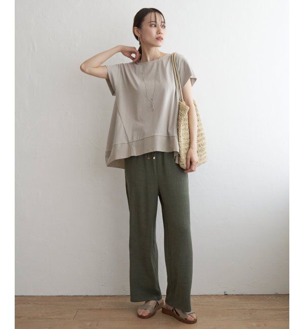 ikka「【親子おそろい】Aライン裾切り替えカットソー」|その他|