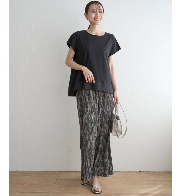 ikka「【親子おそろい】Aライン裾切り替えカットソー」|その他|