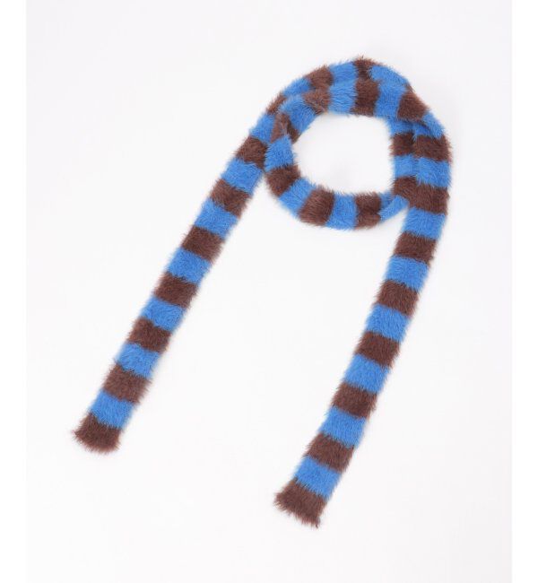 VENCE share style「ボーダーシャギーニットスリムマフラー」|バンダナ・スカーフ|