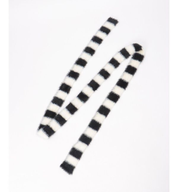 VENCE share style「ボーダーシャギーニットスリムマフラー」|バンダナ・スカーフ|