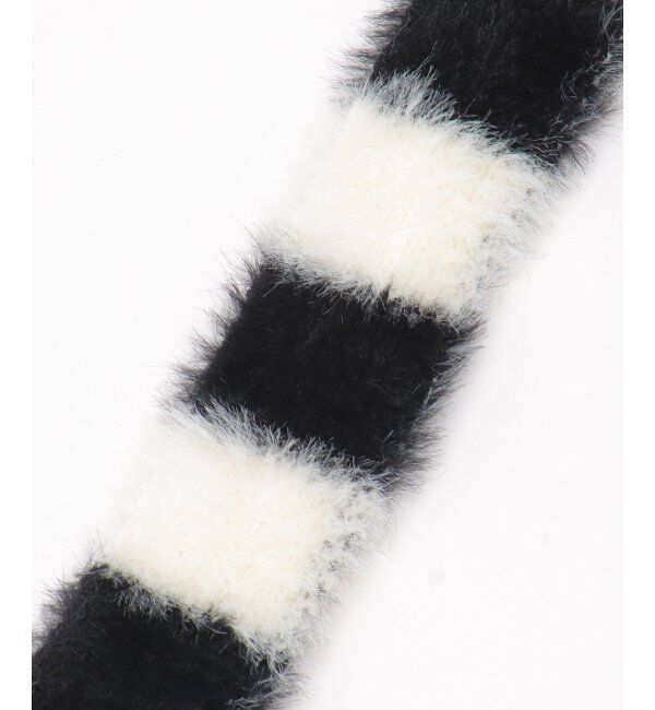 VENCE share style「ボーダーシャギーニットスリムマフラー」|バンダナ・スカーフ|