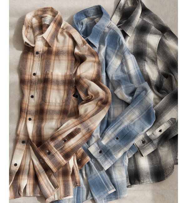 VENCE share style「TCネルチェックシャツ」|シャツ・ブラウス|ベージュ