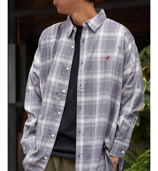 VENCE share style「BEVERLY HILLS POLO CLUB TRルーズシルエットシャツ」|シャツ・ブラウス|グレー