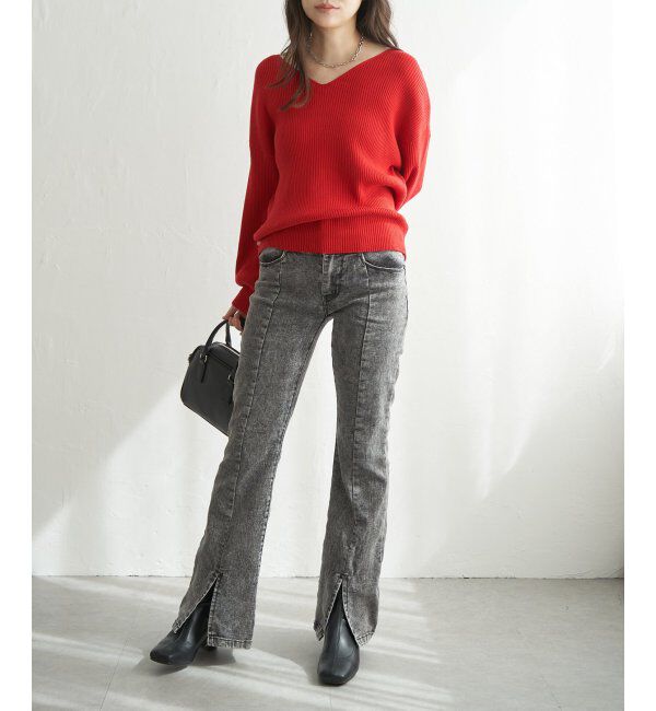 VENCE share style「12GリブVネックプルオーバー」|タンクトップ|