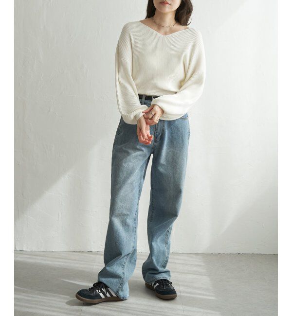 VENCE share style「12GリブVネックプルオーバー」|タンクトップ|