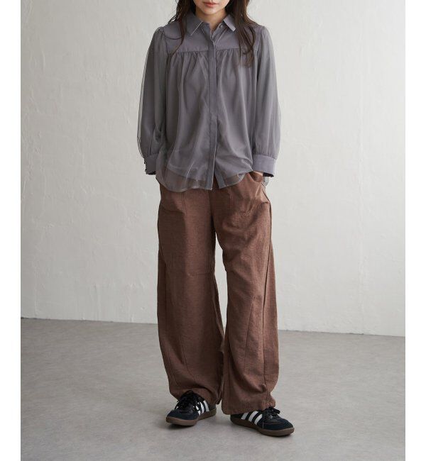 VENCE share style「ピーチワッシャーバレルパンツ」|デニム|