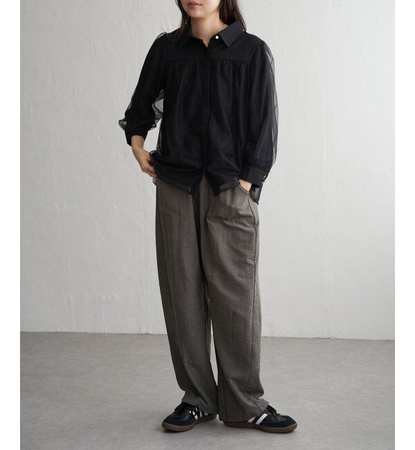 VENCE share style「ピーチワッシャーバレルパンツ」|デニム|