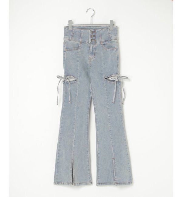 VENCE share style「サイドカットアウトフレアデニム」|デニム|