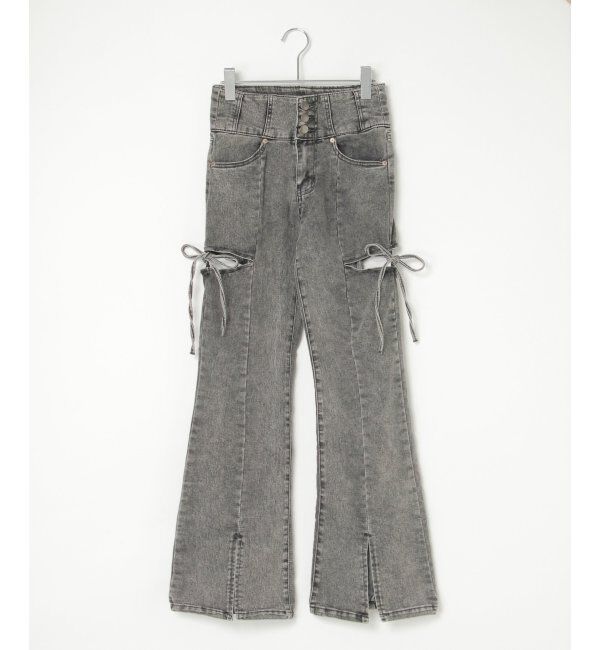 VENCE share style「サイドカットアウトフレアデニム」|デニム|