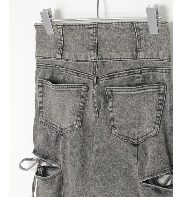 VENCE share style「サイドカットアウトフレアデニム」|デニム|