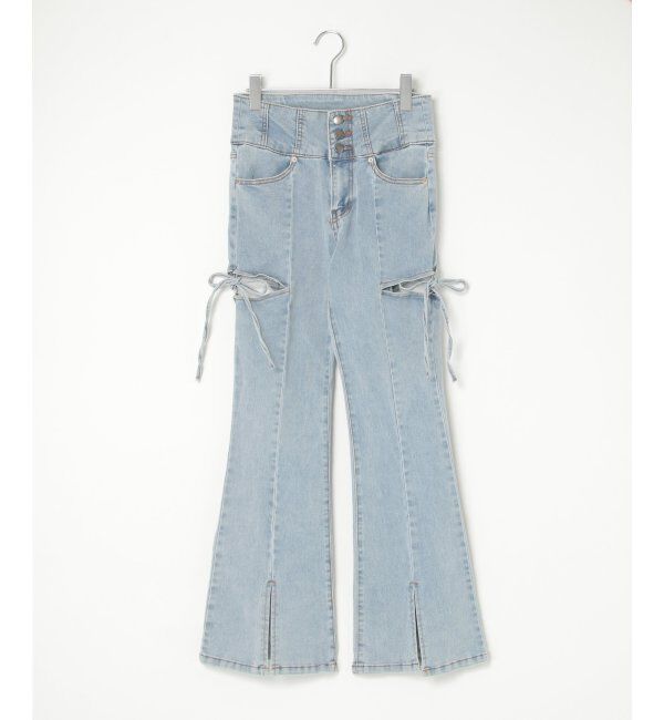 VENCE share style「サイドカットアウトフレアデニム」|デニム|