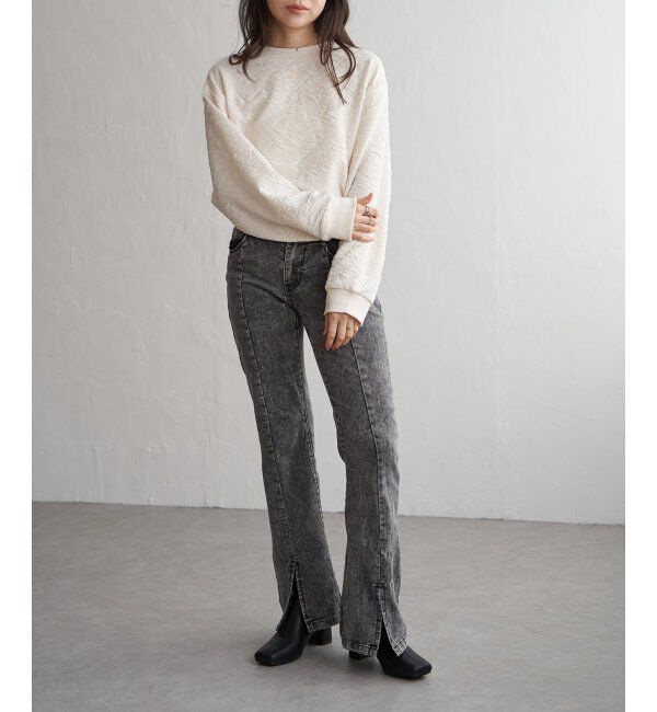 VENCE share style「ハイウエストセンタースリットデニム」|デニム|