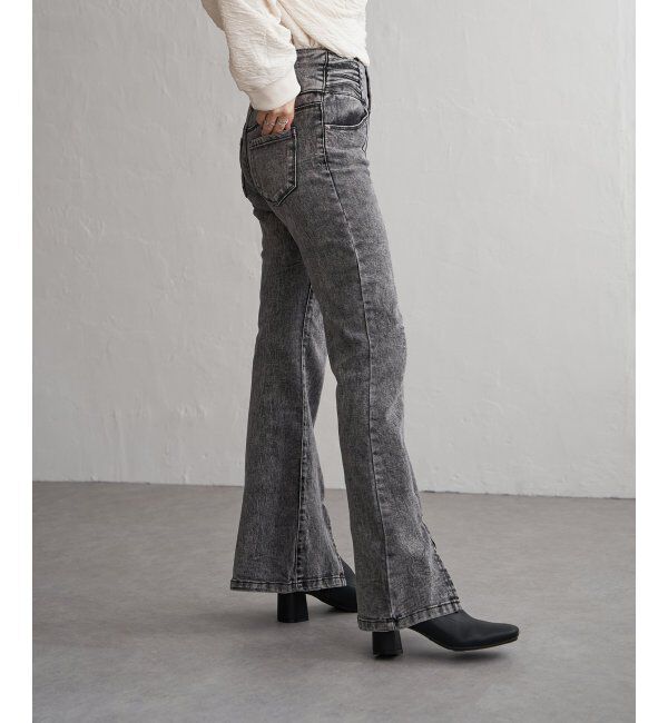 VENCE share style「ハイウエストセンタースリットデニム」|デニム|