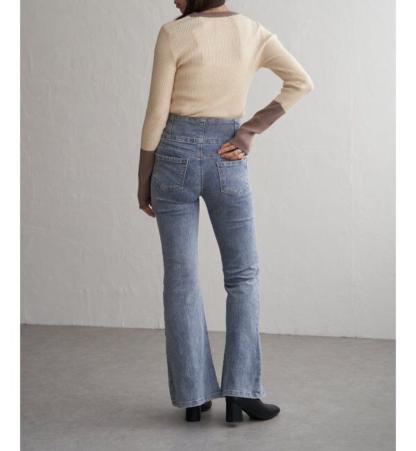 VENCE share style「ハイウエストセンタースリットデニム」|デニム|