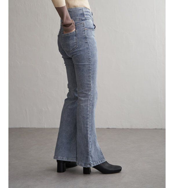 VENCE share style「ハイウエストセンタースリットデニム」|デニム|