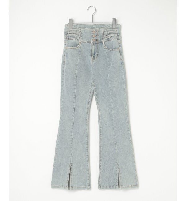 VENCE share style「ハイウエストセンタースリットデニム」|デニム|