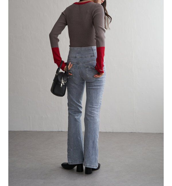 VENCE share style「ハイウエストセンタースリットデニム」|デニム|