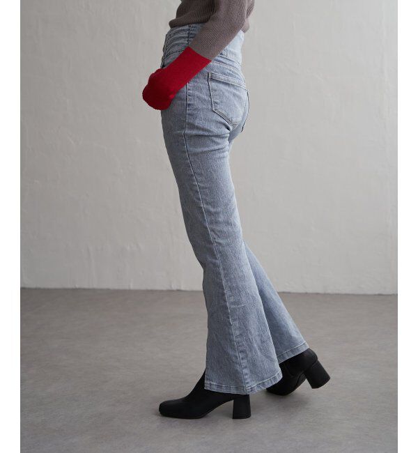 VENCE share style「ハイウエストセンタースリットデニム」|デニム|