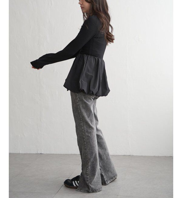 VENCE share style「異素材コンビバルーンチュニック」|ニット・セーター|