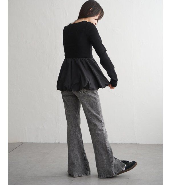 VENCE share style「異素材コンビバルーンチュニック」|ニット・セーター|