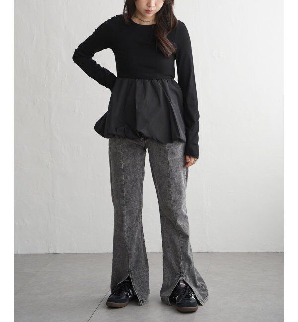 VENCE share style「異素材コンビバルーンチュニック」|ニット・セーター|