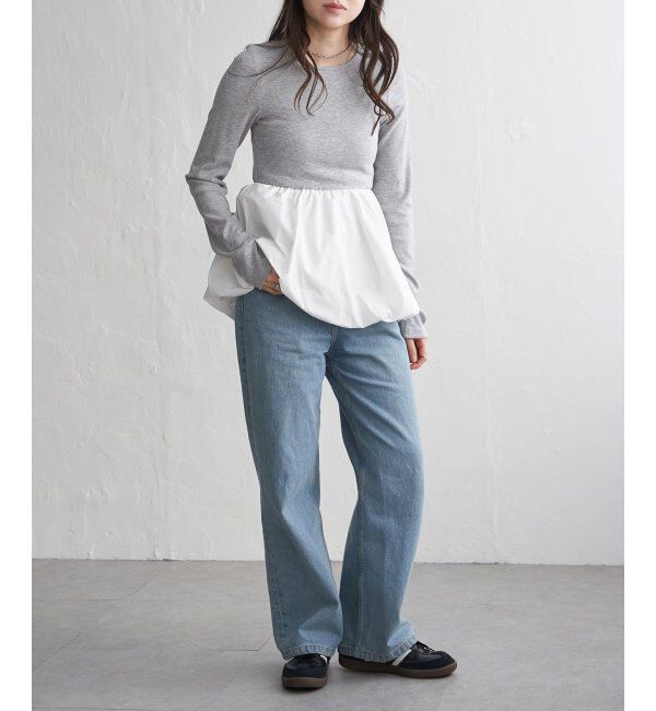 VENCE share style「異素材コンビバルーンチュニック」|ニット・セーター|