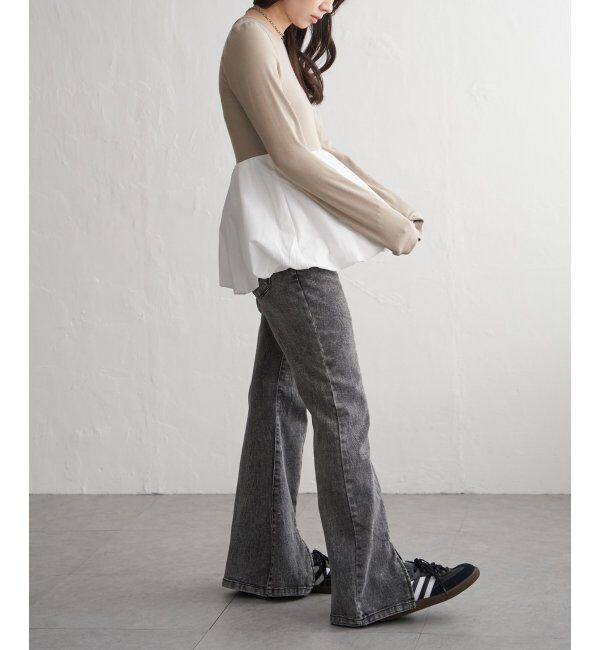 VENCE share style「異素材コンビバルーンチュニック」|ニット・セーター|