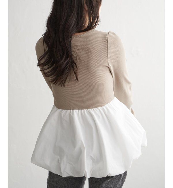 VENCE share style「異素材コンビバルーンチュニック」|ニット・セーター|