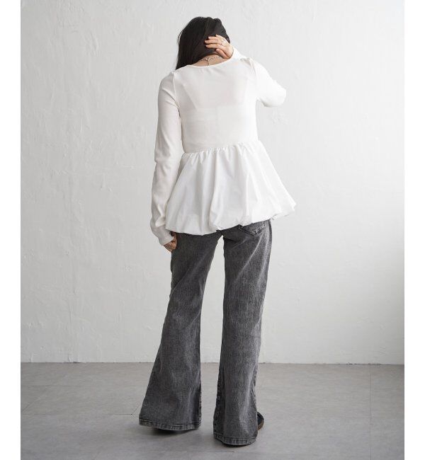 VENCE share style「異素材コンビバルーンチュニック」|ニット・セーター|