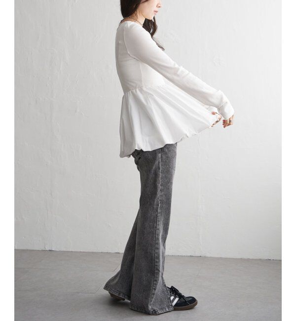 VENCE share style「異素材コンビバルーンチュニック」|ニット・セーター|
