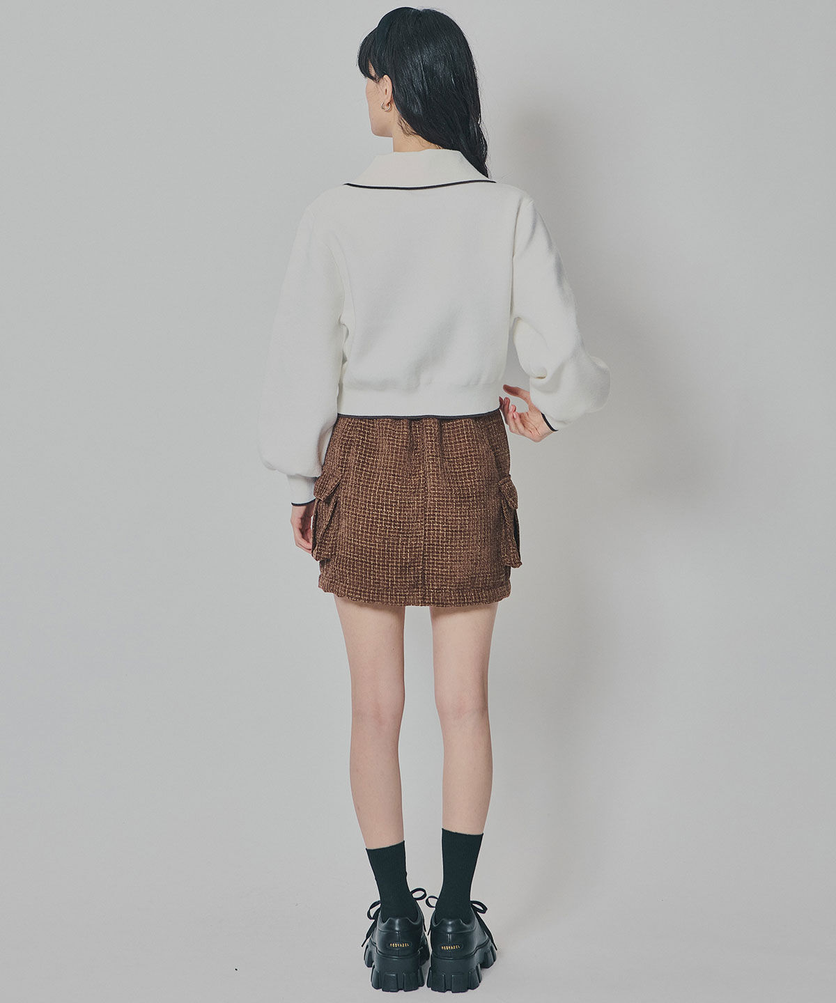 REDYAZEL「バイカラーラインZIPニットジャケット」|ニット・セーター|