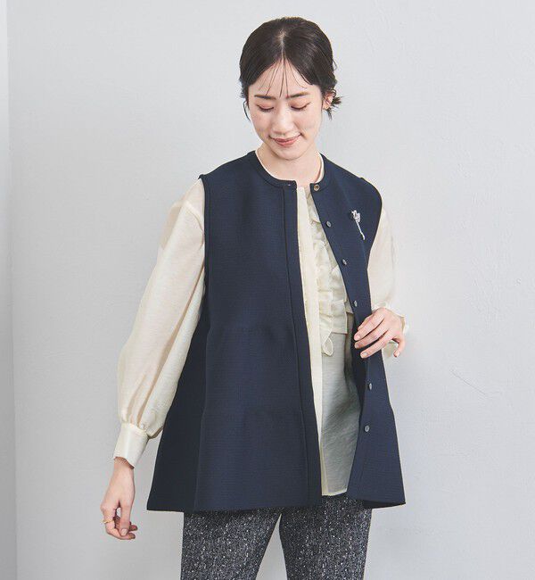 UNITED ARROWS「オーガンジー フリル＆ボウタイ ブラウス」|シャツ・ブラウス|