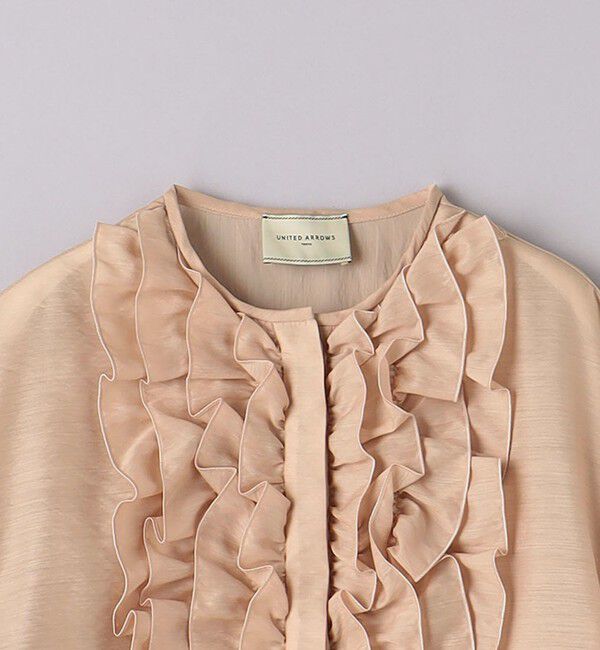 UNITED ARROWS「オーガンジー フリル＆ボウタイ ブラウス」|シャツ・ブラウス|