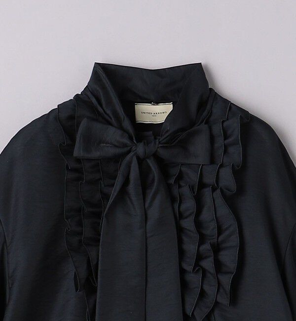 UNITED ARROWS「オーガンジー フリル＆ボウタイ ブラウス」|シャツ・ブラウス|