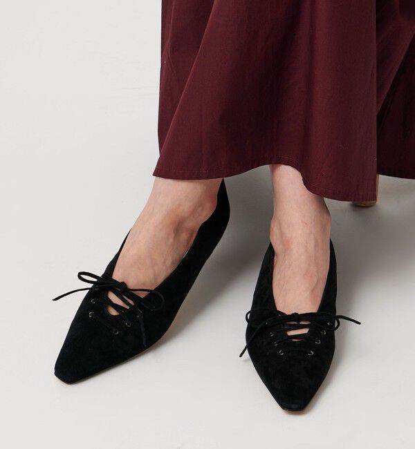 UNITED ARROWS「レースアップ フラットパンプス」|パンプス|