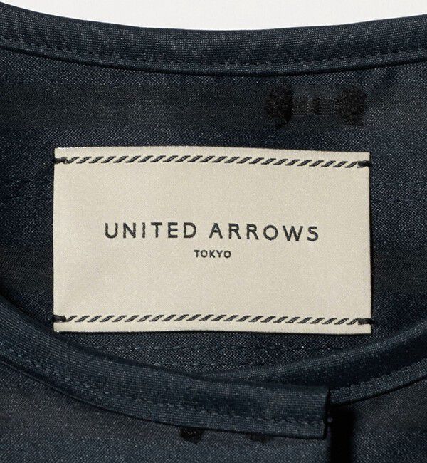 UNITED ARROWS「リボン カットジャガード コート」|ノーカラージャケット|