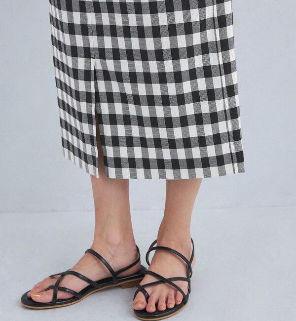 UNITED ARROWS green label relaxing「［size SHORTあり］キチントボトムス Iライン スリム タイト スカート ギンガムチェック」|タイト|