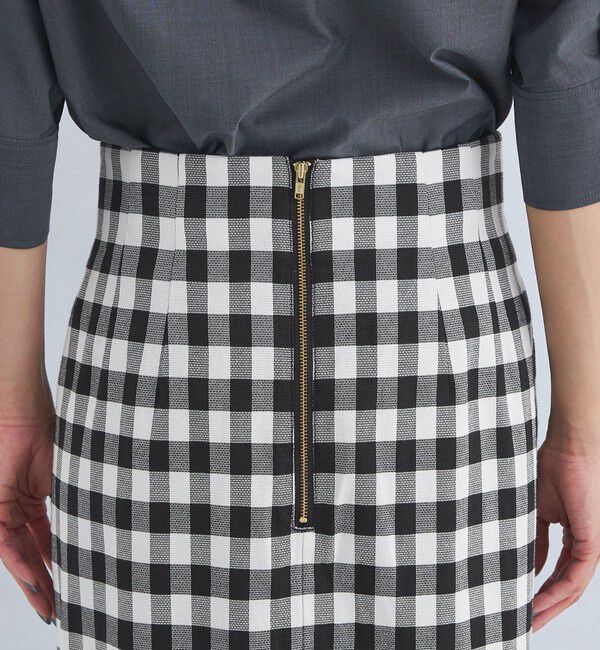 UNITED ARROWS green label relaxing「［size SHORTあり］キチントボトムス Iライン スリム タイト スカート ギンガムチェック」|タイト|