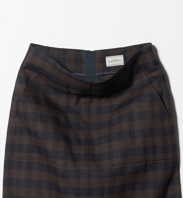 UNITED ARROWS green label relaxing「［size SHORTあり］キチントボトムス Iライン スリム タイト スカート ギンガムチェック」|タイト|