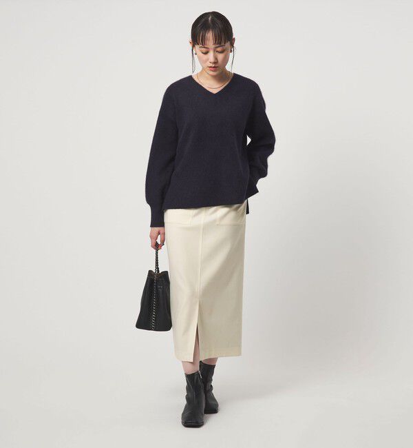 UNITED ARROWS green label relaxing「［size SHORT/TALLあり］キチントボトムス サキソニー Iライン スリム スカート」|タイト|