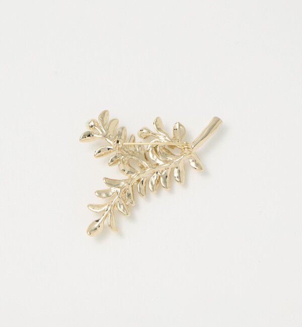 UNITED ARROWS green label relaxing「リーフ＆フェイクパール ブローチ」|ブローチ・コサージュ|