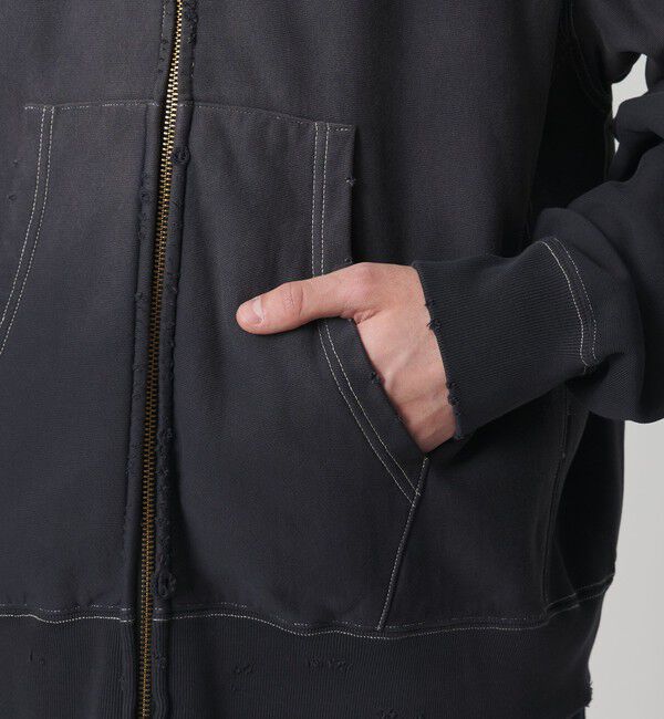 MONKEY TIME「サンフェード フレンチテリー フルジップ フーディー」|カーディガン|